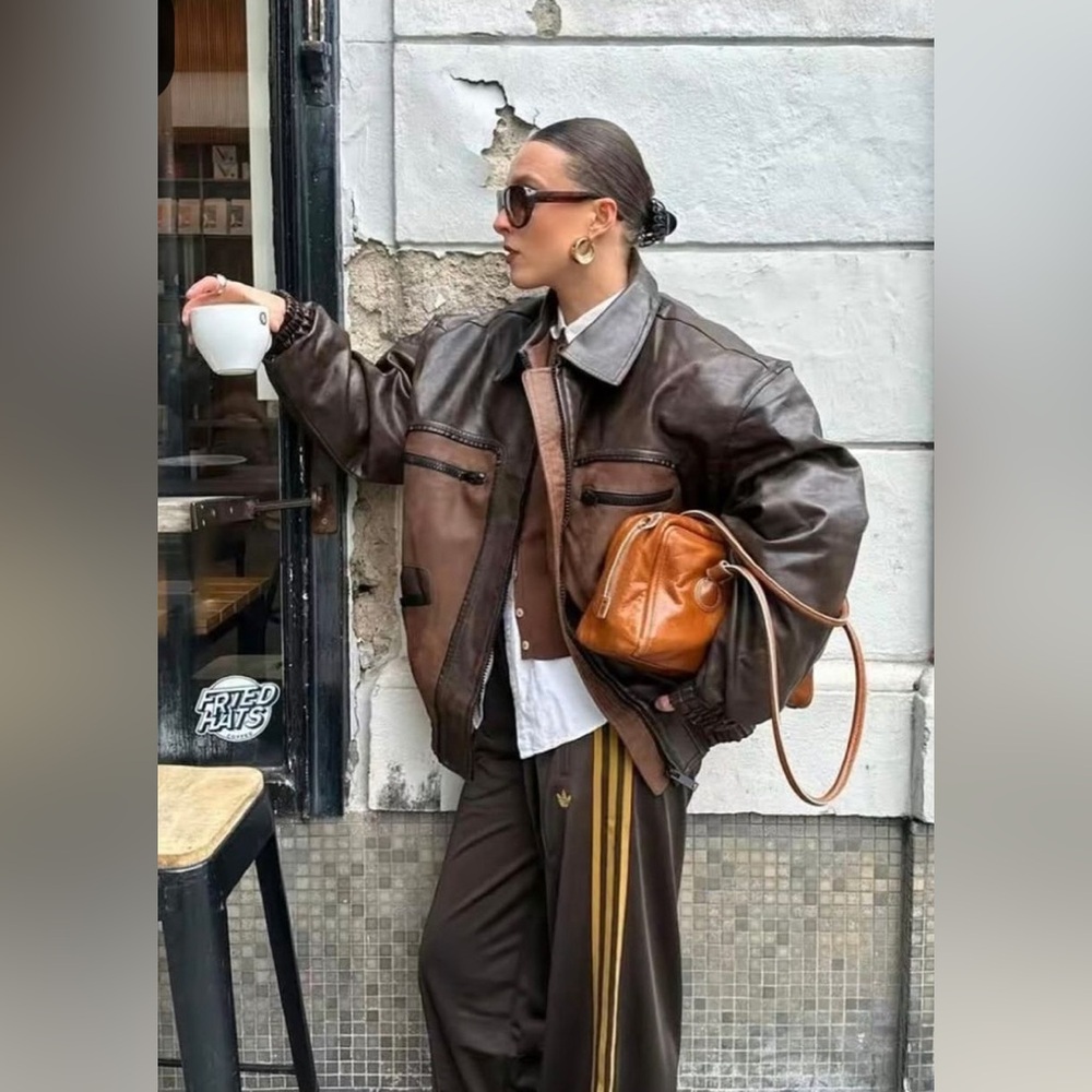 Brown Faux Leather jacket